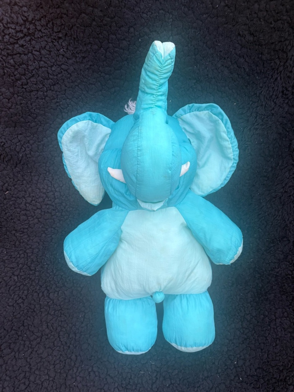 Vintage 1980s Wallace International Blue Elephant Plush Stuffed Animal Toy 18’’